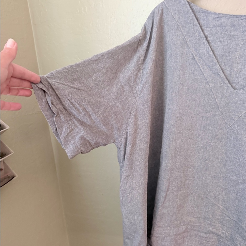 Magnolia Pearl Light Blue V-Neck Blouse - Picture 2 of 4